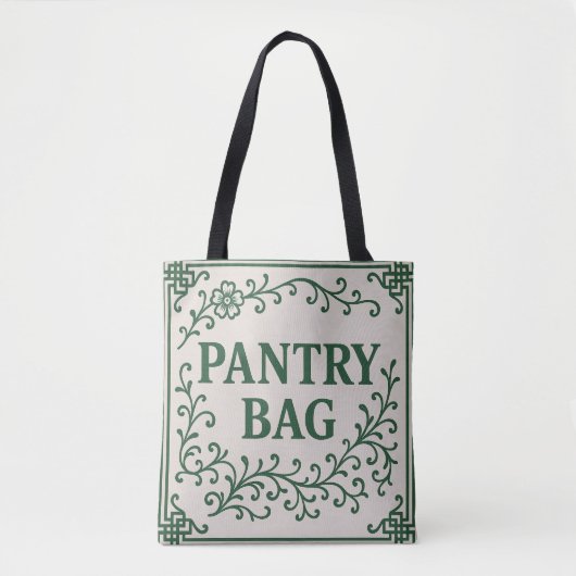 "GRÜNE VORRATSTASCHE" - CHINOISERIE-TOTEBAG TASCHE (Vorderseite)
