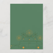 Grüne Vosvos Minimale Hochzeit Begleitkarte (Rückseite)