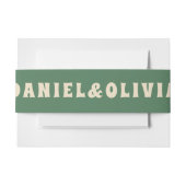 Grüne Vosvos Minimale Hochzeit Einladungsbanderole (Vorderseite Beispiel)