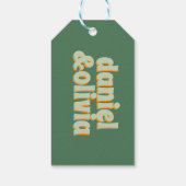 Grüne Vosvos Minimale Hochzeit Geschenkanhänger (Rückseite)