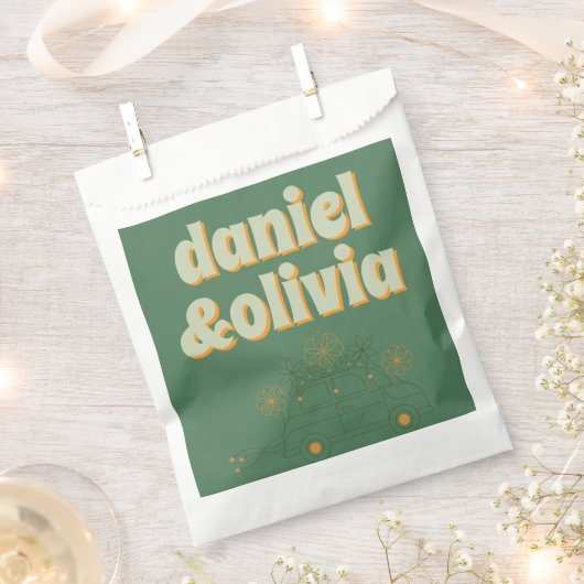 Grüne Vosvos Minimale Hochzeit Geschenktütchen (Ausgeschnitten)