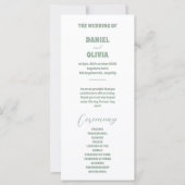 Grüne Vosvos Minimale Hochzeitsprogramme (Vorderseite)