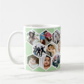 Grüne Waben-Fotocollage 20 Bilder Kaffeetasse (Links)