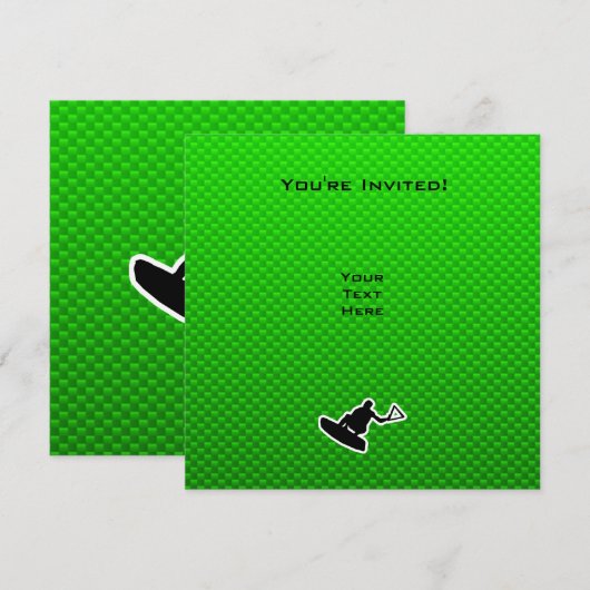 Grüne Wakeboarder Einladung (Vorne/Hinten)