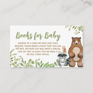 Grüne Wald-Baby-Party-Bücher für Baby Begleitkarte