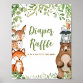 Grüne Wald-Baby-Party-Windel-Raffle Poster (Vorne)