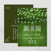 Grüne Wald-Lichterkette Rettet Datum Postkarte (Vorne/Hinten)