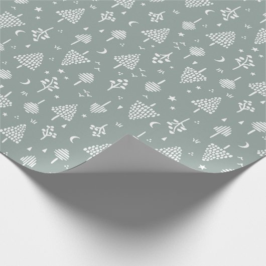 Grüne Waldbaume Geschenkpapier (Ecke)