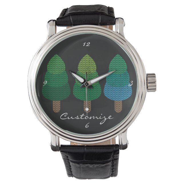 Grüne Wälder Bäume Thunder_Cove Armbanduhr (Vorderseite)