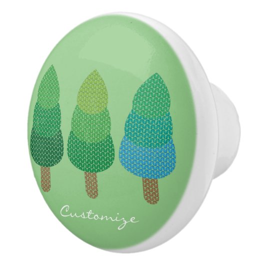 Grüne Wälder Bäume Thunder_Cove Keramikknauf (Rechts)