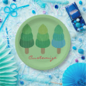 Grüne Wälder Bäume Thunder_Cove Pappteller (Party)