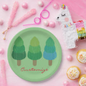 Grüne Wälder Bäume Thunder_Cove Pappteller (Party)