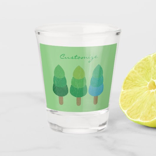 Grüne Wälder Bäume Thunder_Cove Schnapsglas (Vorderseite)