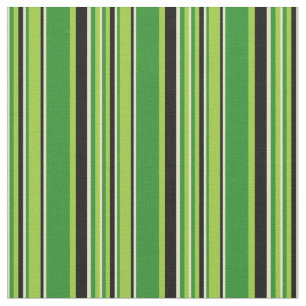 Grüne, waldgrüne, blassgoldene und schwarze Linien Stoff