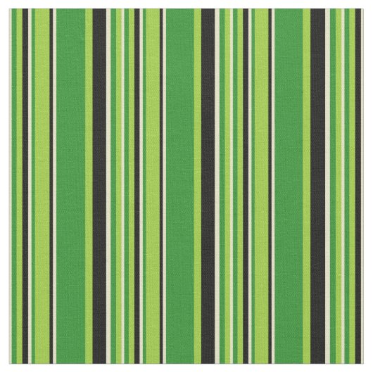 Grüne, waldgrüne, blassgoldene und schwarze Linien Stoff (Nahaufnahme)