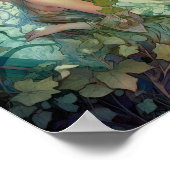 Grüne Waldlandschaft Faiasy Art Poster (Ecke)