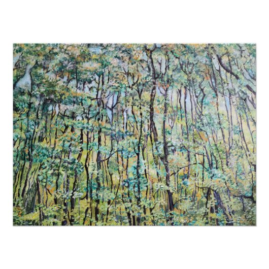 Grüne Waldmalerei Fotodruck (Vorne)