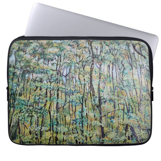 Grüne Waldmalerei Laptopschutzhülle (Vorderseite)