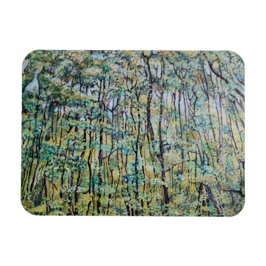 Grüne Waldmalerei Magnet (Horizontal)