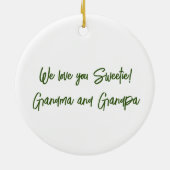 Grüne Waldmühle mit Blume Keramik Ornament (Hinten)