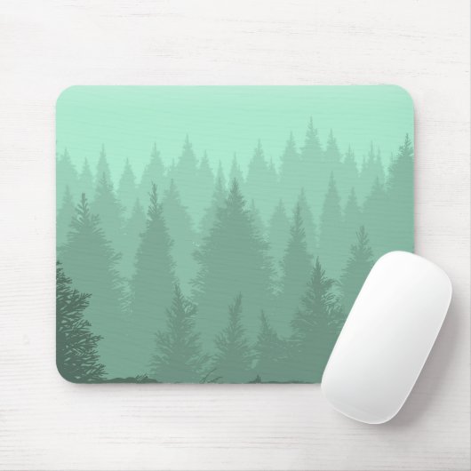 Grüne WaldSilhouette Mousepad (Mit Mouse)