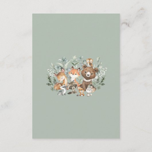 Grüne Waldtierbücher für Kleinkinder Begleitkarte (Rückseite)