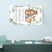 Grüne Waldtiere Babydusche Hintergrund Banner (Messeveranstaltung)