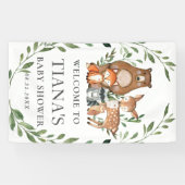 Grüne Waldtiere Babydusche Hintergrund Banner (Horizontal)