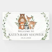 Grüne Waldtiere Babydusche Hintergrund Banner (Horizontal)