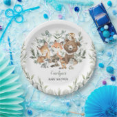 Grüne Waldtiere Eukalyptus Baby Dusche Pappteller (Party)