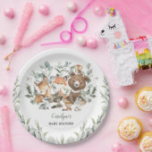 Grüne Waldtiere Eukalyptus Baby Dusche Pappteller (Party)