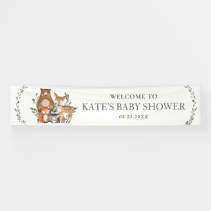 Grüne Waldtiere Kinderdusche Hintergrund Ban Banner