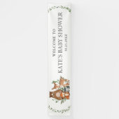 Grüne Waldtiere Kinderdusche Hintergrund Ban Banner (Vertikal)