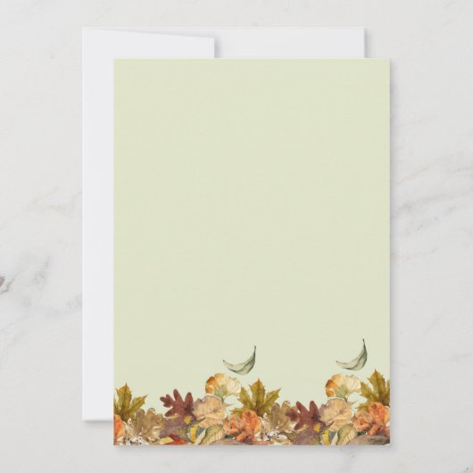 Grüne Waldtiere Little Pumpkin Geburtstag Einladung (Rückseite)