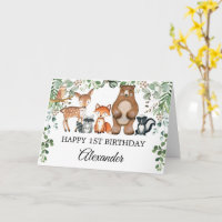 Grüne Waldtiere Tiere im Wald zum Geburtstag