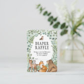 Grüne Waldtiere Tiere Windelwindeln Begleitkarte (Stehend Vorderseite)