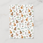 Grüne Waldtiere Tiere Windelwindeln Begleitkarte (Rückseite)