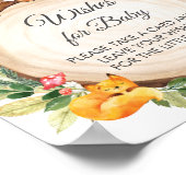 Grüne Waldtiere Wünsche für Baby-Zeichen Poster (Ecke)