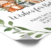 Grüne Waldtiere Wünsche für Baby-Zeichen Poster (Ecke)