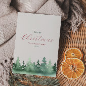 Grüne Waldweiden Weihnachtsbaumen Feiertagskarte