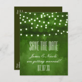 Grüne Waldzeichenleuchten Rett Datum Postkarte (Vorne/Hinten)