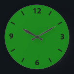 Grüne Wall-Uhr mit schwarzen Zahlen Große Wanduhr<br><div class="desc">Mittlere,  solide "grüne" Wand-Uhren. Dieses Grün ist rein grün. Klicken Sie auf "Anpassen",  um die Farbe zu ändern oder Text oder Design hinzuzufügen. Produktcode: #008000</div>