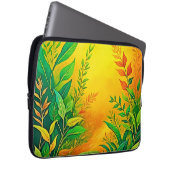 Grüne, warme Glow Kunst Laptopschutzhülle (Vorne Rechts)