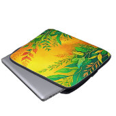 Grüne, warme Glow Kunst Laptopschutzhülle (Vorne Knopf)