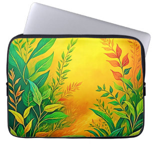 Grüne, warme Glow Kunst Laptopschutzhülle