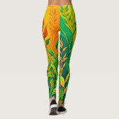 Grüne, warme Glow Kunst Leggings (Rückseite)