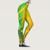 Grüne, warme Glow Kunst Leggings (Rechts)