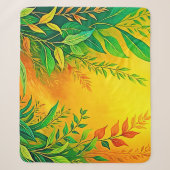 Grüne, warme Glow Kunst Sherpadecke (Vorderseite)
