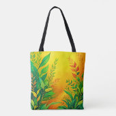 Grüne, warme Glow Kunst Tasche (Rückseite)
