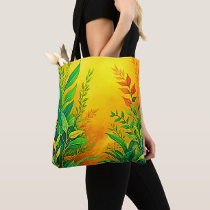 Grüne, warme Glow Kunst Tasche